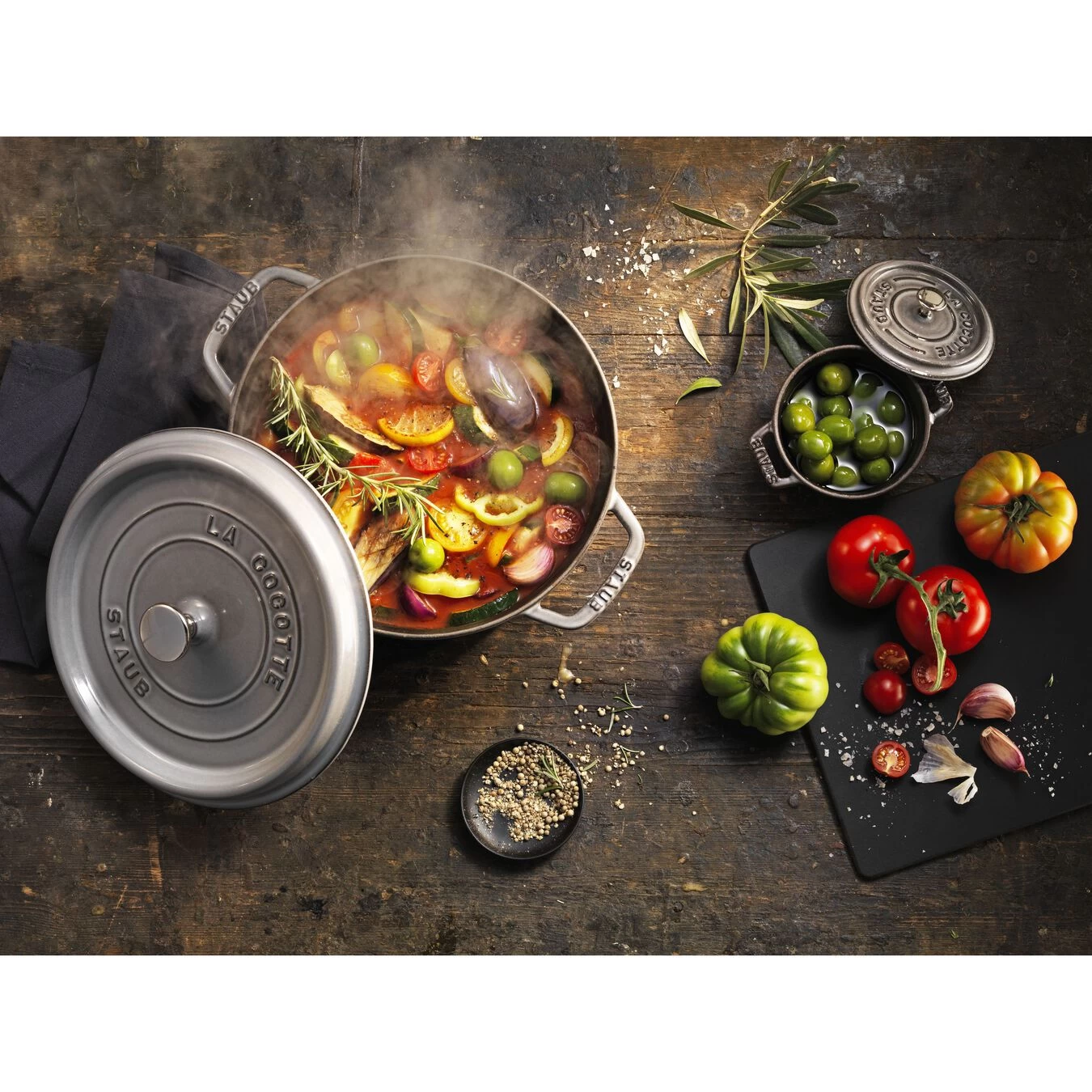 Staub Cocotte 28 Cm, Redondo, Gris Grafito, Hierro Fundido 7 Staub Cocotte 28 Cm, Redondo, Gris Grafito, Hierro Fundido - Imagen 5