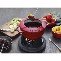 Staub Juego De Fondue 16 Cm, Cereza -Cocina Comercio 000010838