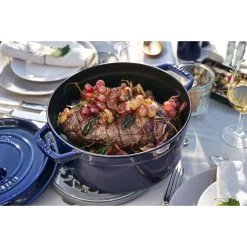 Staub Cocotte 26 Cm, Redondo, Azul Oscuro, Hierro Fundido -Cocina Comercio 000011035