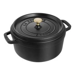 Staub Cocotte 24 Cm, Redondo, Negro, Hierro Fundido