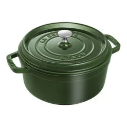 Staub Cocotte 24 Cm, Redondo, Albahaca, Hierro Fundido