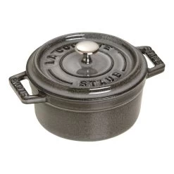 Staub Mini Cocotte 10 Cm, Redondo, Gris Grafito, Hierro Fundido