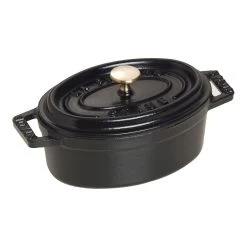 Staub Mini Cocotte 11 Cm, Ovalado, Negro, Hierro Fundido