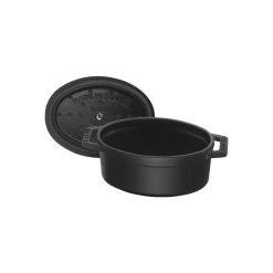 Staub Mini Cocotte 11 Cm, Ovalado, Negro, Hierro Fundido -Cocina Comercio 40500 111 0 6