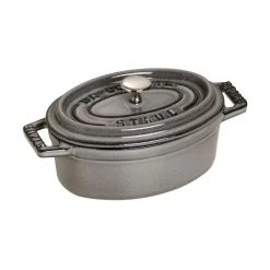 Staub Mini Cocotte 11 Cm, Ovalado, Gris Grafito, Hierro Fundido