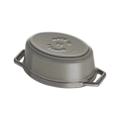 Staub Mini Cocotte 11 Cm, Ovalado, Gris Grafito, Hierro Fundido -Cocina Comercio 40500 116 0 6