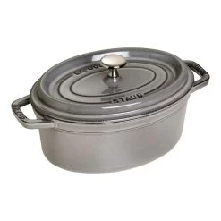 Staub Cocotte 23 Cm, Ovalado, Gris Grafito, Hierro Fundido
