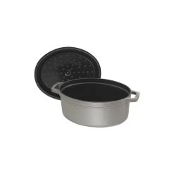 Staub Cocotte 29 Cm, Ovalado, Gris Grafito, Hierro Fundido -Cocina Comercio 40500 236 0 5 2