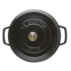 Staub Cocotte 24 Cm, Redondo, Negro, Hierro Fundido -Cocina Comercio 40500 241 0 3