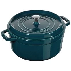 Staub Cocotte 28 Cm, Redondo, Verde Azulado-turquesa, Hierro Fundido