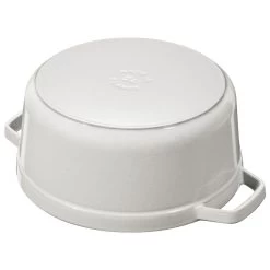 Staub Cocotte 24 Cm, Redondo, Blanco Trufa, Hierro Fundido -Cocina Comercio 40501 412 0 4