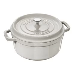 Staub Cocotte 22 Cm, Redondo, Blanco Trufa, Hierro Fundido