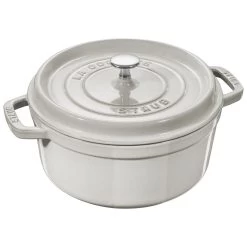 Staub Cocotte 26 Cm, Redondo, Blanco Trufa, Hierro Fundido