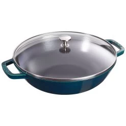 Staub Wok 30 Cm, Hierro Fundido, Verde Azulado-turquesa