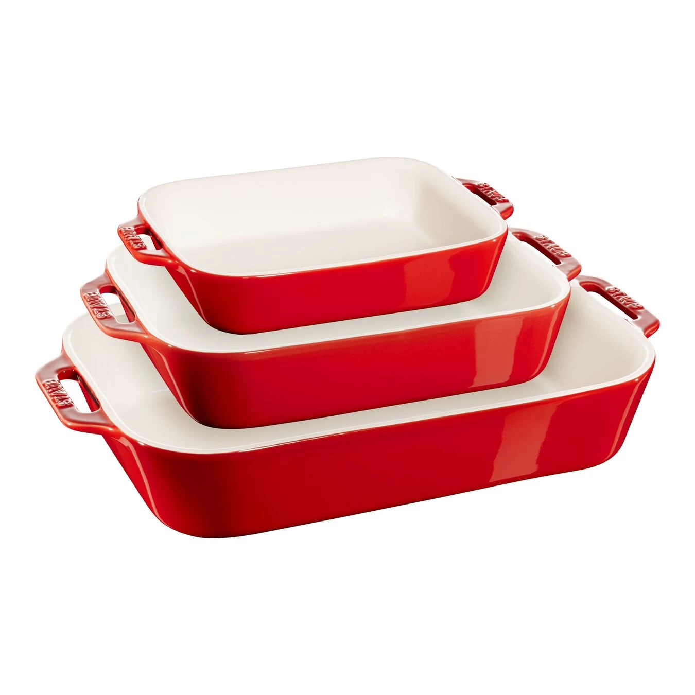 Staub Set De Bandejas De Horno M/L/XL 3-pzs, Cereza 3 Staub Set De Bandejas De Horno M/L/XL 3-pzs, Cereza