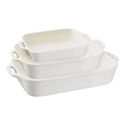 Staub Set De Bandejas De Horno M/L/XL 3-pzs, Blanco Marfil