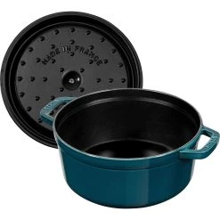 Staub Cocotte 24 Cm, Redondo, Verde Azulado-turquesa, Hierro Fundido -Cocina Comercio 40508 654 0 1