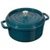 Staub Cocotte 24 Cm, Redondo, Verde Azulado-turquesa, Hierro Fundido -Cocina Comercio 40508 654 0 6