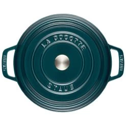 Staub Cocotte 24 Cm, Redondo, Verde Azulado-turquesa, Hierro Fundido -Cocina Comercio 40508 654 0 8