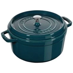 Staub Cocotte 26 Cm, Redondo, Verde Azulado-turquesa, Hierro Fundido