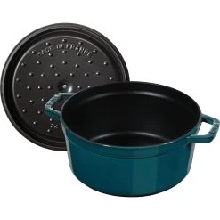 Staub Cocotte 26 Cm, Redondo, Verde Azulado-turquesa, Hierro Fundido 10 Staub Cocotte 26 Cm, Redondo, Verde Azulado-turquesa, Hierro Fundido -Cocina Comercio 40509 137 0 5