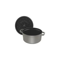 Staub Cocotte 20 Cm, Redondo, Gris Grafito, Hierro Fundido -Cocina Comercio 40509 304 0 5 7