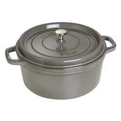 Staub Cocotte 28 Cm, Redondo, Gris Grafito, Hierro Fundido