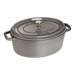 Staub Cocotte 33 Cm, Ovalado, Gris Grafito, Hierro Fundido