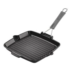 Staub Grill Con Vertedor 24 X 24 Cm, Hierro Fundido, Negro