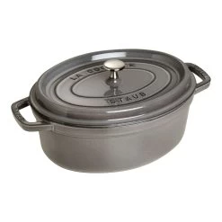 Staub Cocotte 37 Cm, Ovalado, Gris Grafito, Hierro Fundido