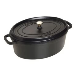 Staub Cocotte 37 Cm, Ovalado, Negro, Hierro Fundido
