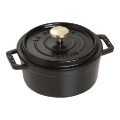 Staub Cocotte 12 Cm, Redondo, Negro, Hierro Fundido
