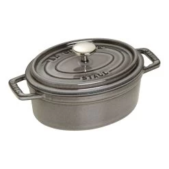 Staub Cocotte 17 Cm, Ovalado, Gris Grafito, Hierro Fundido