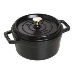 Staub Cocotte 20 Cm, Redondo, Negro, Hierro Fundido