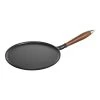 Staub Crepera Con Mango De Madera 28 Cm, Hierro Fundido, Negro -Cocina Comercio 40509 525 0 4