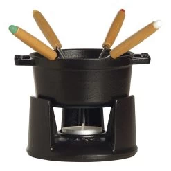 Staub Juego De Fondue 10 Cm, Negro