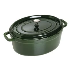 Staub Cocotte 33 Cm, Ovalado, Albahaca, Hierro Fundido