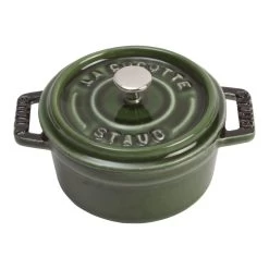 Staub Mini Cocotte 10 Cm, Redondo, Albahaca, Hierro Fundido