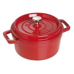 Staub Cocotte 20 Cm, Redondo, Cereza, Hierro Fundido