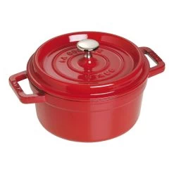 Staub Cocotte 22 Cm, Redondo, Cereza, Hierro Fundido