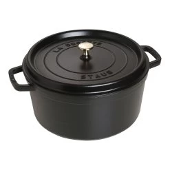 Staub Cocotte 30 Cm, Redondo, Negro, Hierro Fundido