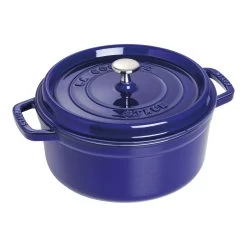 Staub Cocotte 22 Cm, Redondo, Azul Oscuro, Hierro Fundido