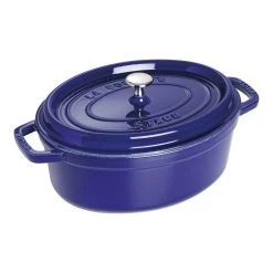 Staub Cocotte 29 Cm, Ovalado, Azul Oscuro, Hierro Fundido
