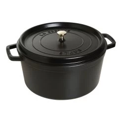 Staub Cocotte 34 Cm, Redondo, Negro, Hierro Fundido