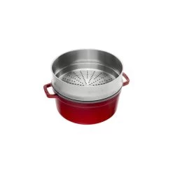 Staub Cocotte Con Vaporera 26 Cm, Redondo, Cereza, Hierro Fundido -Cocina Comercio 40510 601 0 2