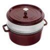 Staub Cocotte Con Vaporera 26 Cm, Redondo, Granadina, Hierro Fundido -Cocina Comercio 40510600