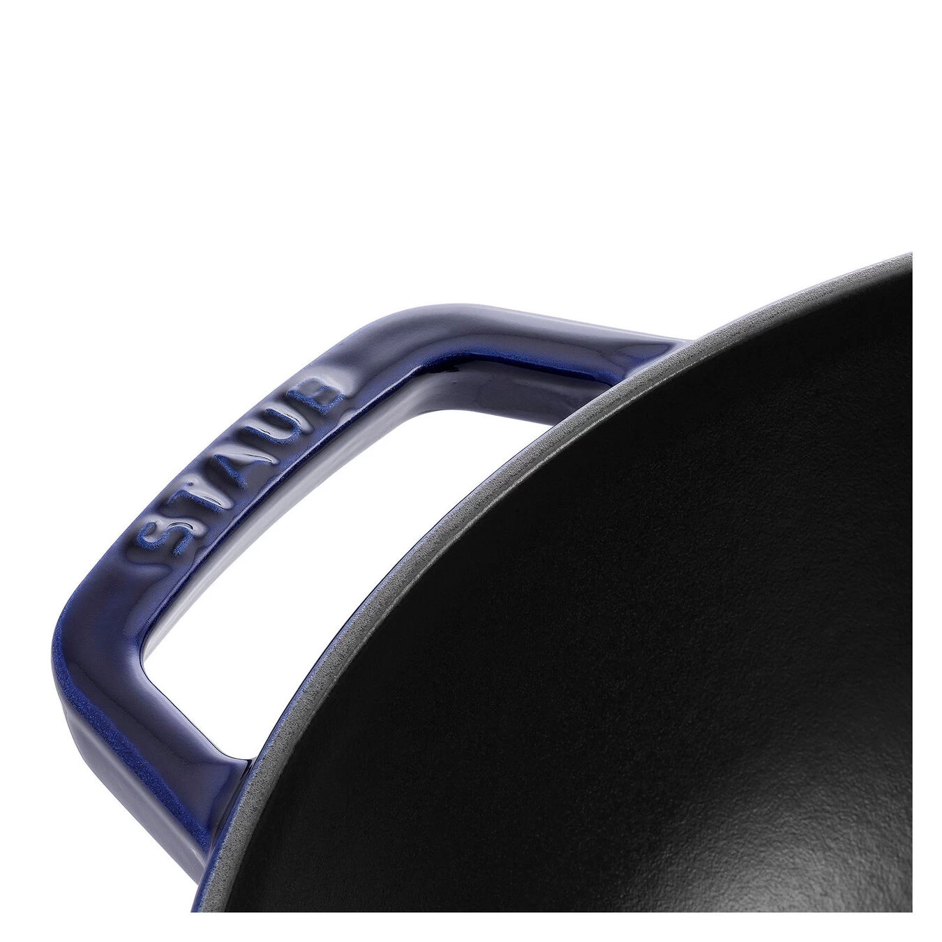 Staub Wok Con Tapa De Cristal 30 Cm, Hierro Fundido, Azul Oscuro 4 Staub Wok Con Tapa De Cristal 30 Cm, Hierro Fundido, Azul Oscuro - Imagen 2