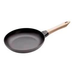 Staub Sartén Con Mango De Madera 24 Cm, Hierro Fundido, Negro