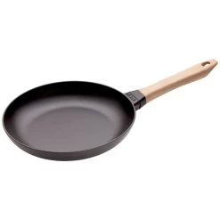 Staub Sartén Con Mango De Madera 26 Cm, Hierro Fundido, Negro