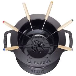 Staub Juego De Fondue 18 Cm, Negro -Cocina Comercio 40511 971 0 3